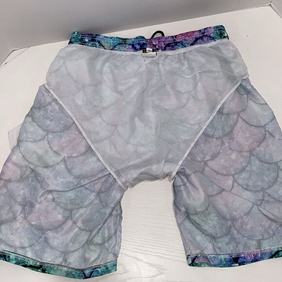 Bonlor Mens Swim Trunks Fish Scale Board Shorts Mesh Lining Beach Swim Shorts - Picture 9 of 16